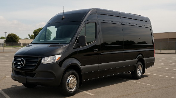 Exterior of Inglewood Party Bus Company's 14 Passenger Sprinter Limousine in Inglewood