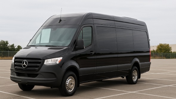 Exterior of Moorpark Party Bus Company's 14 Passenger Sprinter Limousine in Moorpark