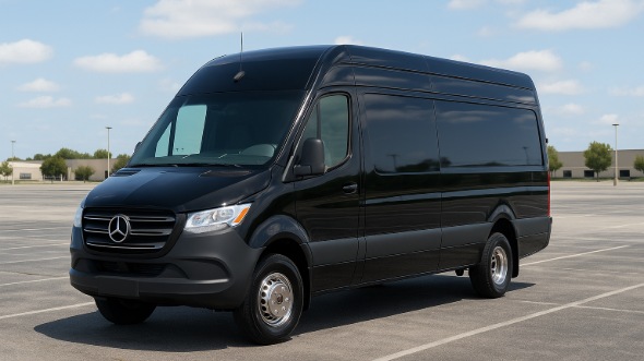 Exterior of Thousand Oaks Party Bus Company's 14 Passenger Sprinter Limousine in Thousand Oaks