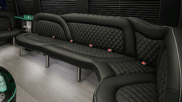 Interior of Simi Valley Party Bus Company's 15 Passenger Party Bus in Simi Valley