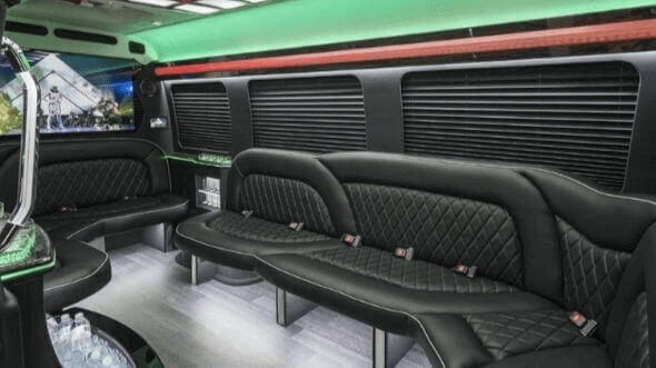 Interior of Santa Clarita Party Bus Company's 18 Passenger Party Bus in Santa Clarita