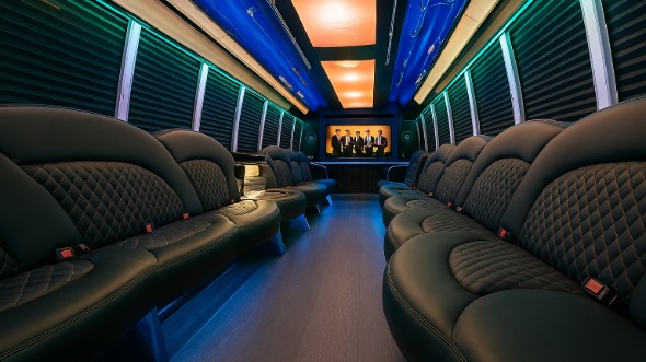 Interior of Inglewood Party Bus Company's 20 Passenger Party Bus in Inglewood