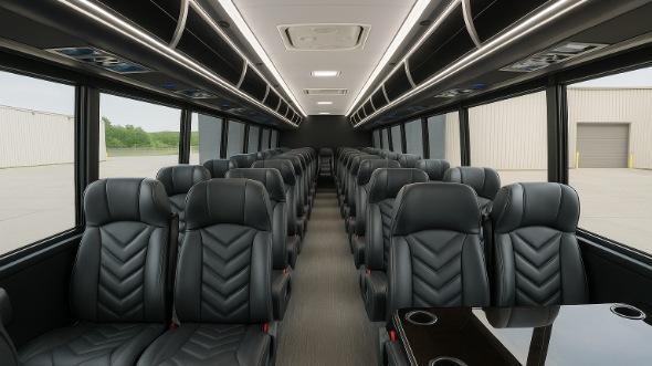 Interior of Simi Valley Party Bus Company's 28 Passenger Minibus in Simi Valley