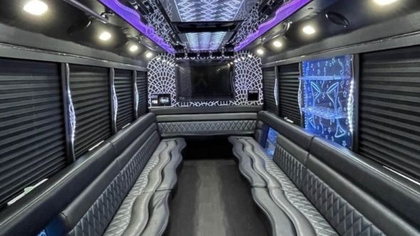 Interior of Oxnard Party Bus Company's 28 Passenger Party Bus in Oxnard