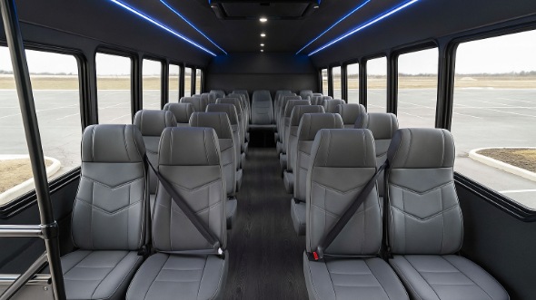 Interior of Simi Valley Party Bus Company's 30 Passenger Minibus in Simi Valley