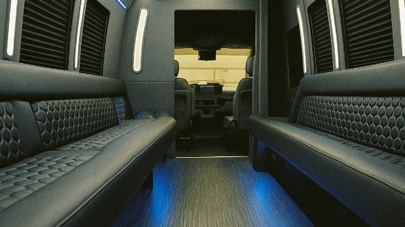 Interior of Santa Clarita Party Bus Company's 30 Passenger Party Bus in Santa Clarita