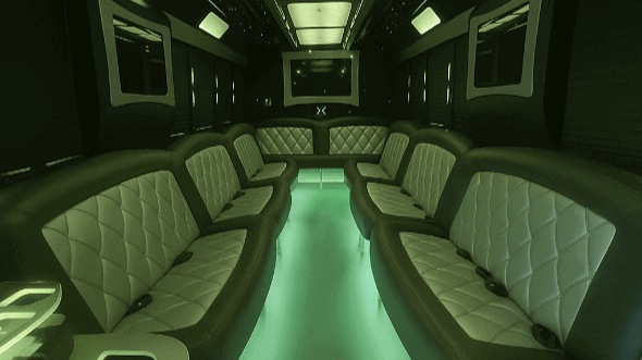 Interior of Santa Monica Party Bus Company's 30 Passenger Party Bus in Santa Monica