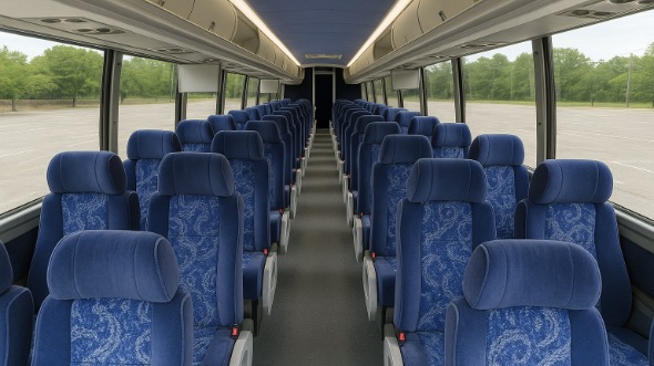 Interior of Simi Valley Party Bus Company's 40 Passenger Charter Bus in Simi Valley