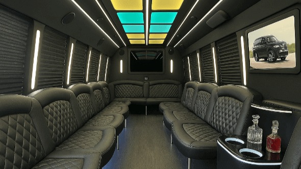 Interior of Inglewood Party Bus Company's 40 Passenger Party Bus in Inglewood