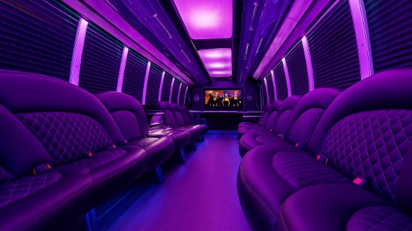 Interior of Thousand Oaks Party Bus Company's 40 Passenger Party Bus in Thousand Oaks