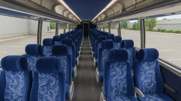 Interior of Simi Valley Party Bus Company's 45 Passenger Charter Bus in Simi Valley