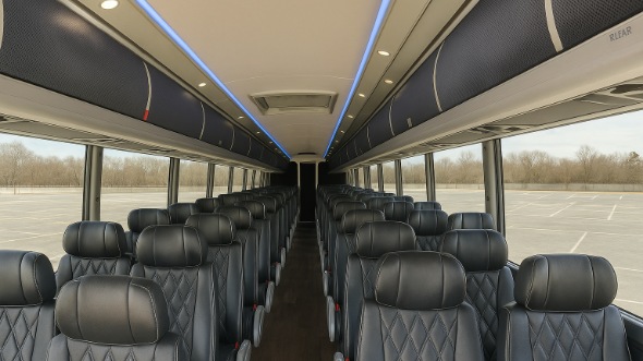 Interior of Simi Valley Party Bus Company's 46 Passenger Charter Bus in Simi Valley