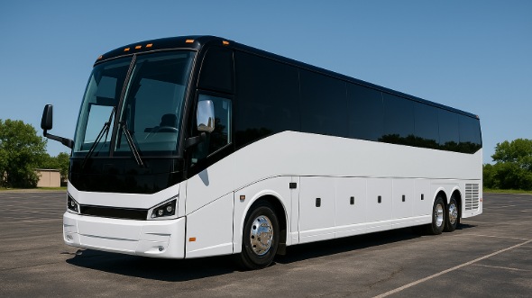 Exterior of Simi Valley Party Bus Company's 46 Passenger Charter Bus in Simi Valley
