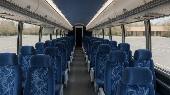 Interior of Simi Valley Party Bus Company's 47 Passenger Charter Bus in Simi Valley