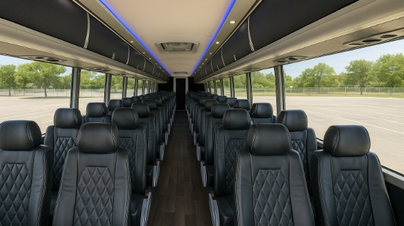 Interior of Simi Valley Party Bus Company's 48 Passenger Charter Bus in Simi Valley