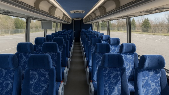 Interior of Simi Valley Party Bus Company's 51 Passenger Charter Bus in Simi Valley