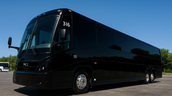 Exterior of Simi Valley Party Bus Company's 54 Passenger Charter Bus in Simi Valley