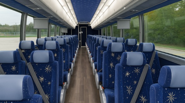 Interior of Simi Valley Party Bus Company's 55 Passenger Charter Bus in Simi Valley