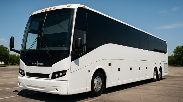 Exterior of Simi Valley Party Bus Company's 56 Passenger Charter Bus in Simi Valley