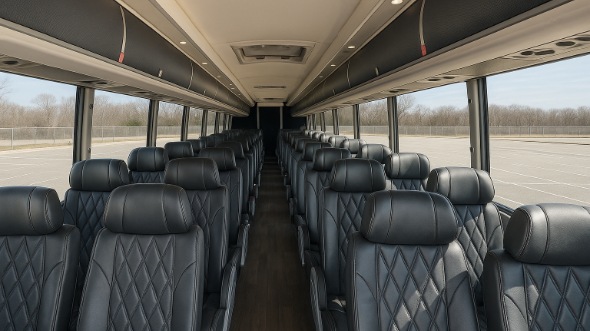 Interior of Simi Valley Party Bus Company's ADA Charter Bus in Simi Valley