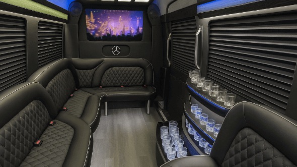 simi valley 14 passenger sprinter limousine inside