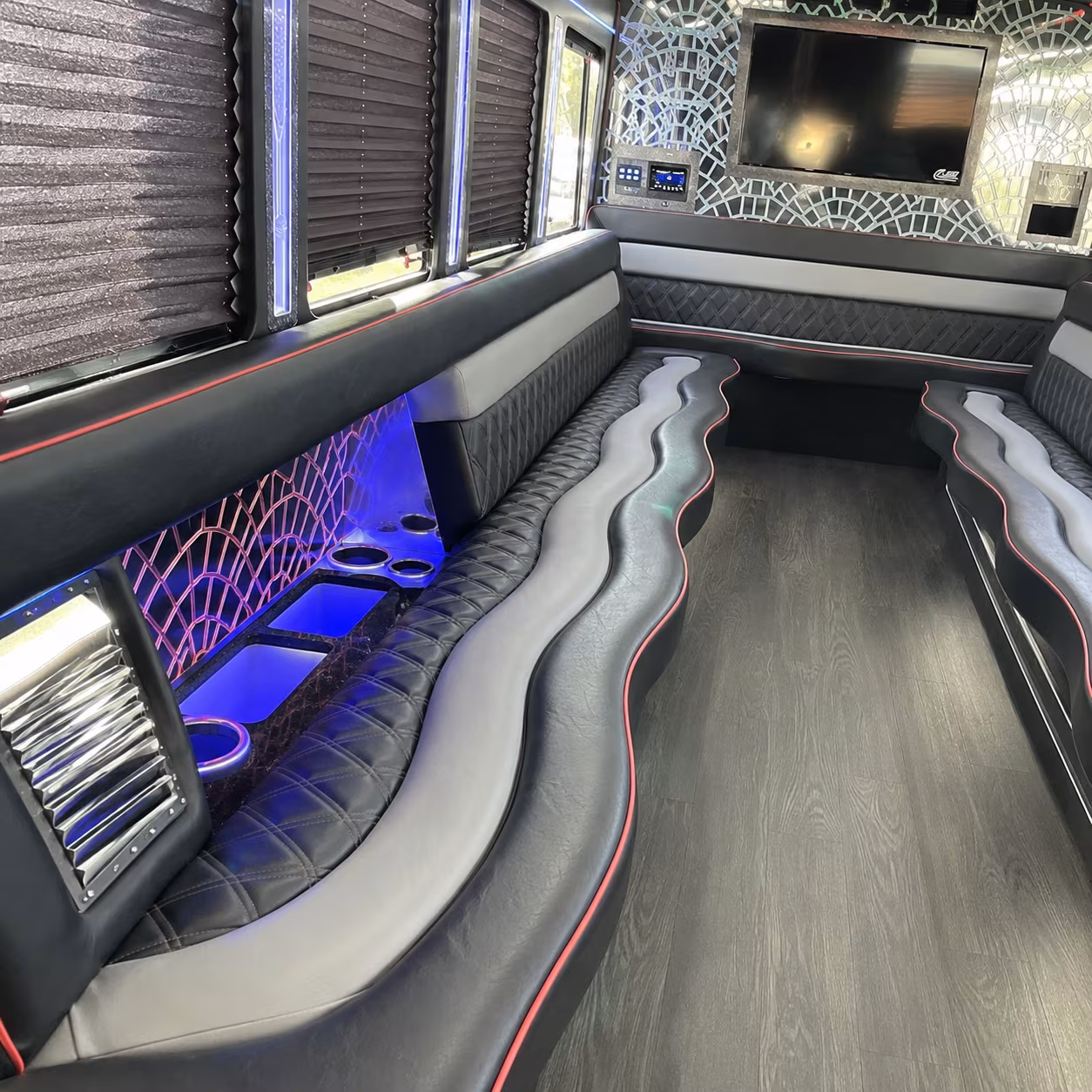 Simi Valley Private Event Transportation party bus exterior