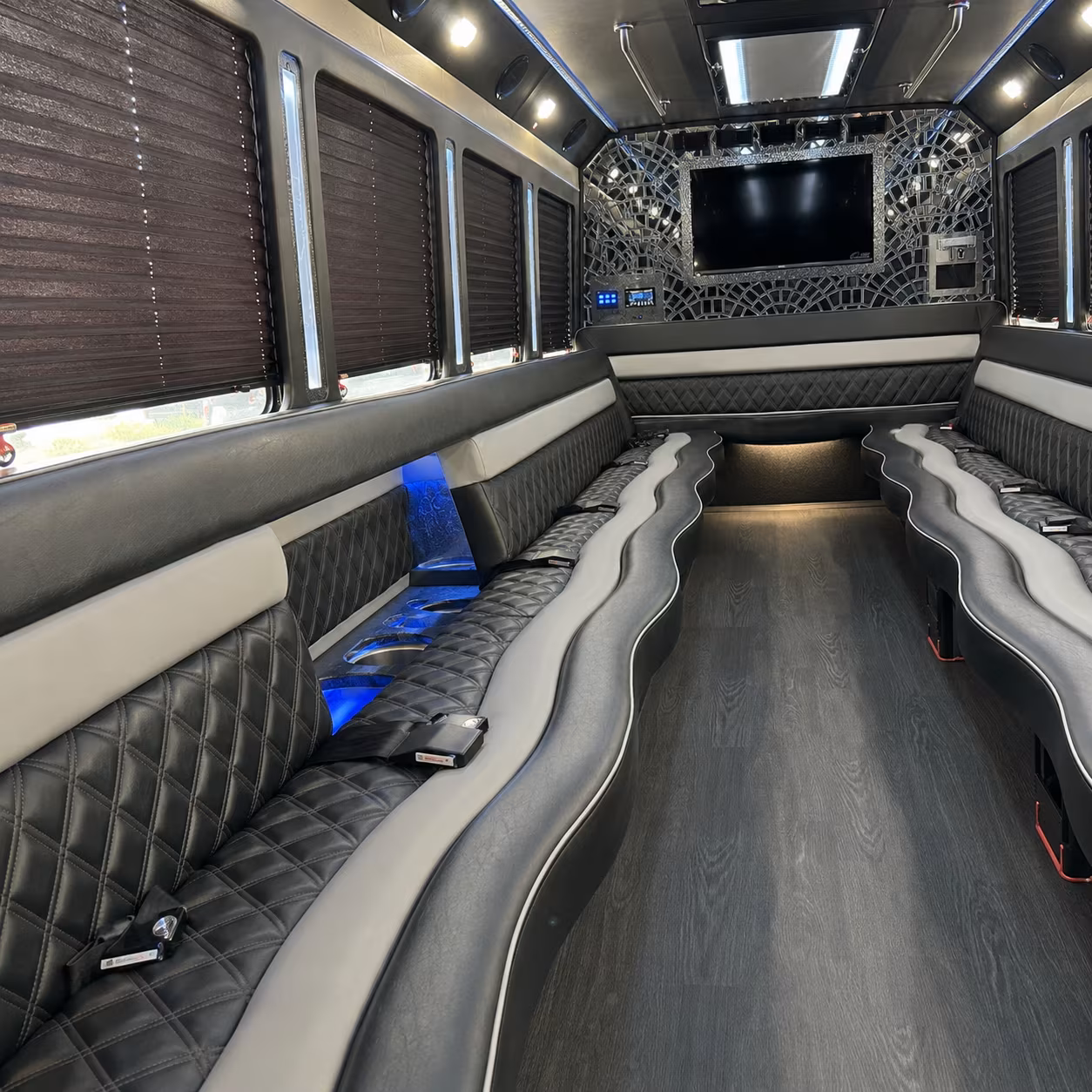 Simi Valley Sporting Event Transportation party bus exterior